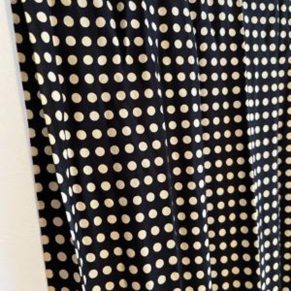 Black and Camel Polka Dot Silk Scarf - 5' long